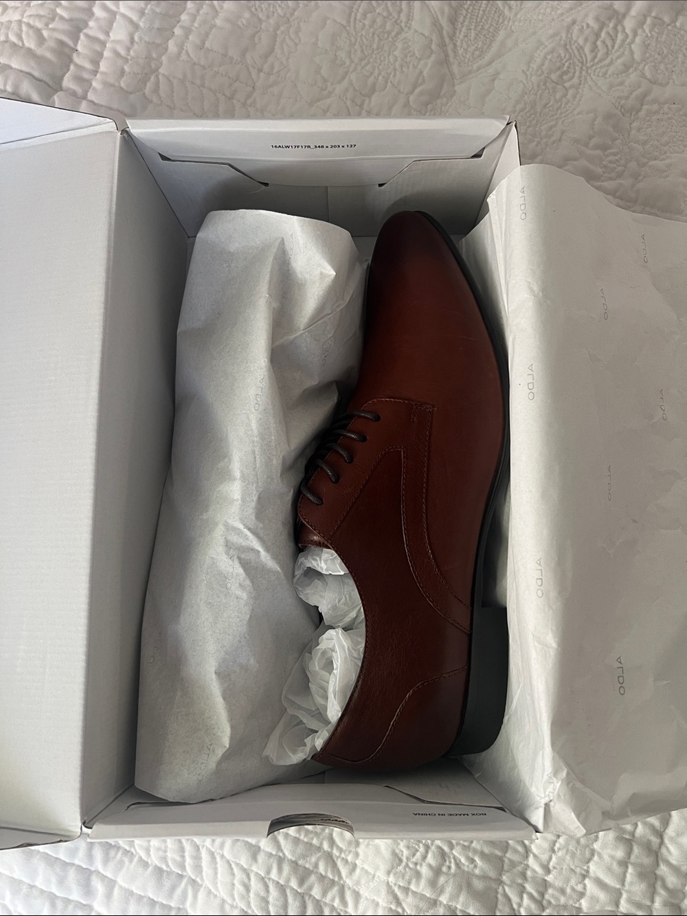 ALDO Men's Chestnut Brown Leather Dress shoes - Picture 5 of 10